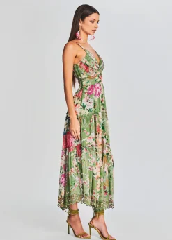 Retrofete Zaria Long Dress Military Green Outlet