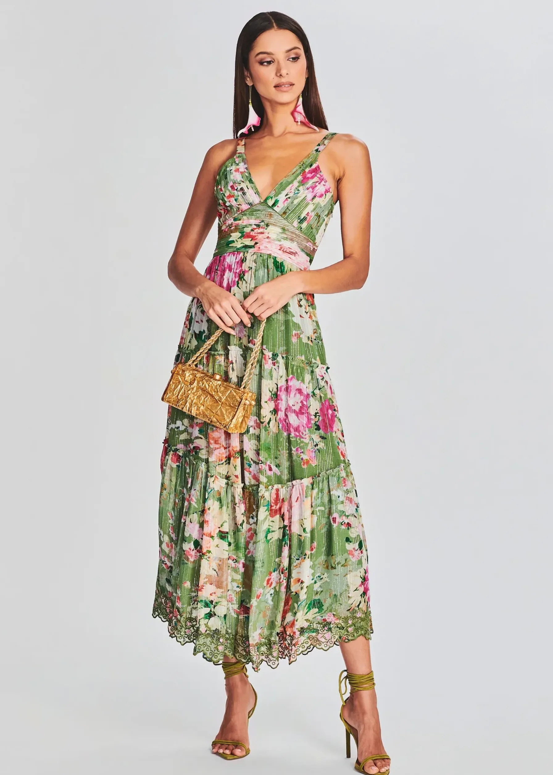 Retrofete Zaria Long Dress Military Green Outlet