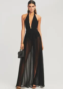 Retrofete Zion Silk Chiffon Dress Black Discount