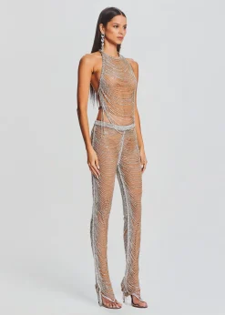 Retrofete Zoe Embellished Pant Tannin/Silver Clearance