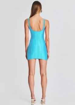 Retrofete Zoe Lycra Mini Dress Turquoise Shop