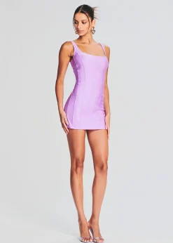 Retrofete Zoe Lycra Mini Dress Lilac Purple Outlet