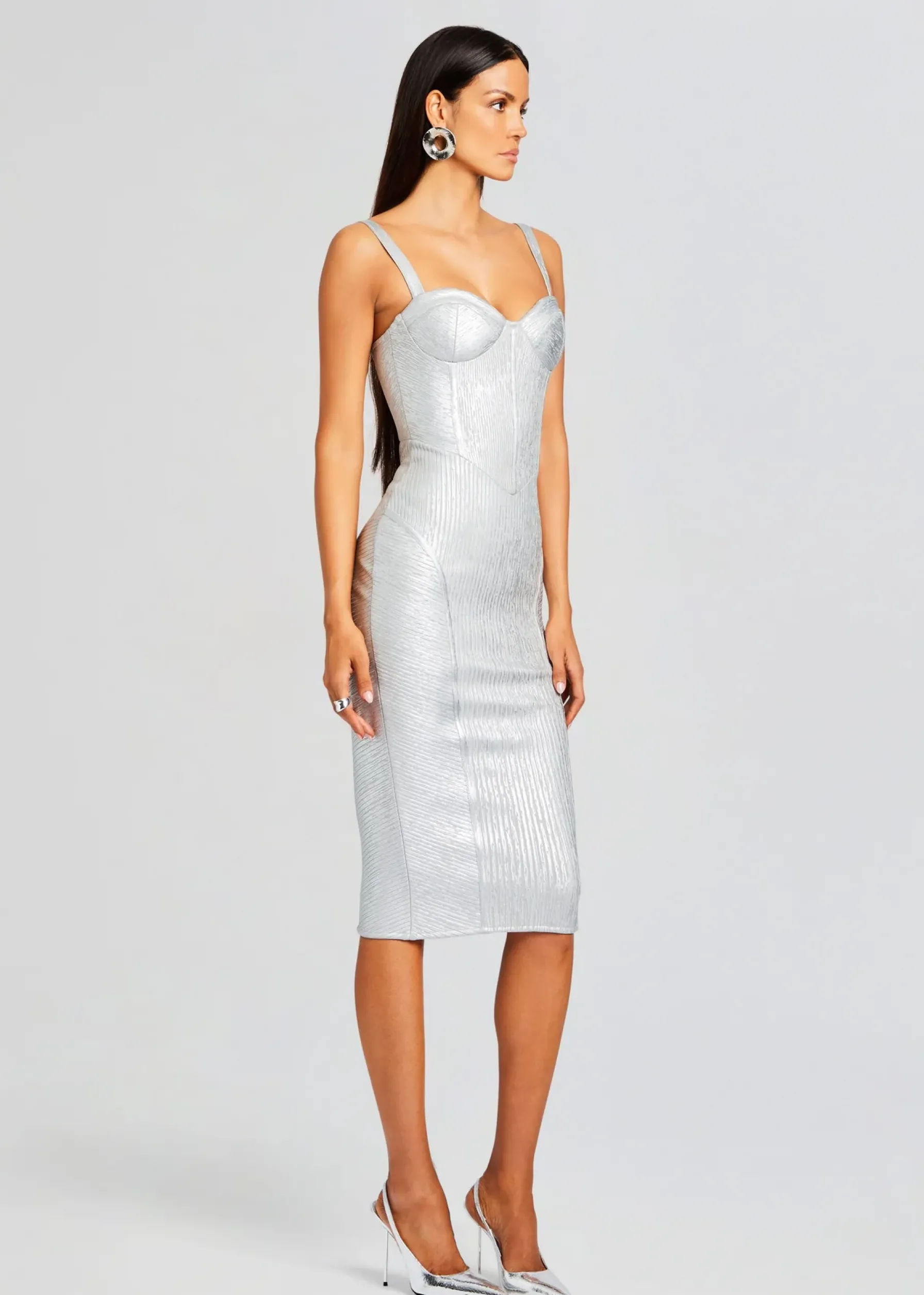 Retrofete Zora Coated Knit Dress Coated Silver Cheap