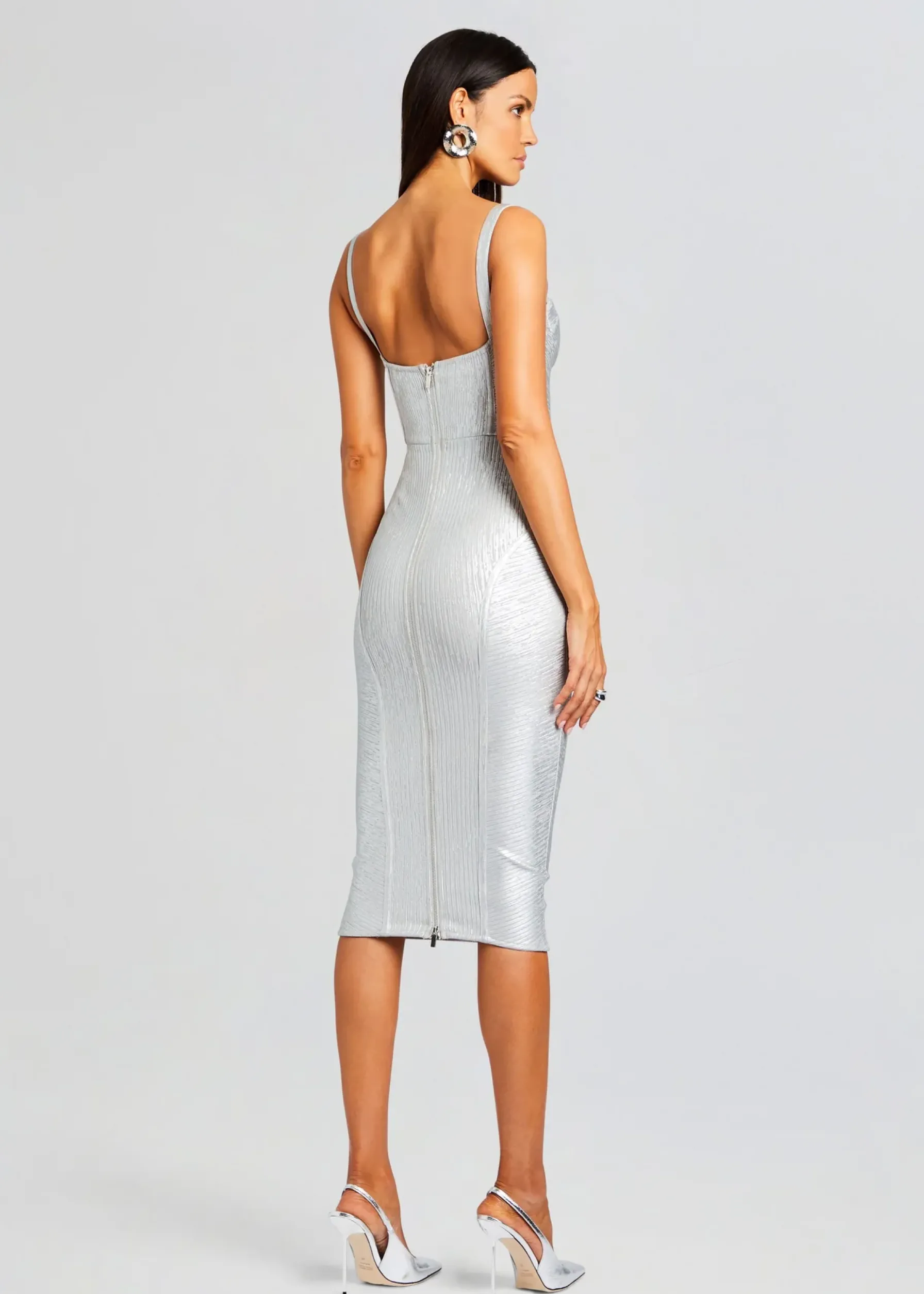 Retrofete Zora Coated Knit Dress Coated Silver Cheap