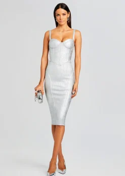 Retrofete Zora Coated Knit Dress Coated Silver Flash Sale