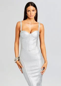 Retrofete Zora Coated Knit Dress Coated Silver Flash Sale